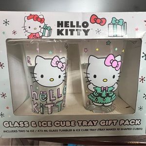 Hello Kitty Christmas glasses set with ice cube tray
